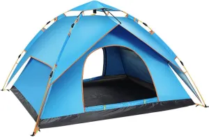Tents for Camping 3-4 Person Fully Automatic Tent, Waterproof, UV Resistant, for Beach, Camping, Camping (Color : Blue)
