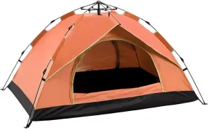 Tents for Camping 3-4Person Fully Outdoor Automatic Quick Open Tent Waterproof Tent Camping Family Outdoor Llightweight Instant Setup Tent (Color : Orange)