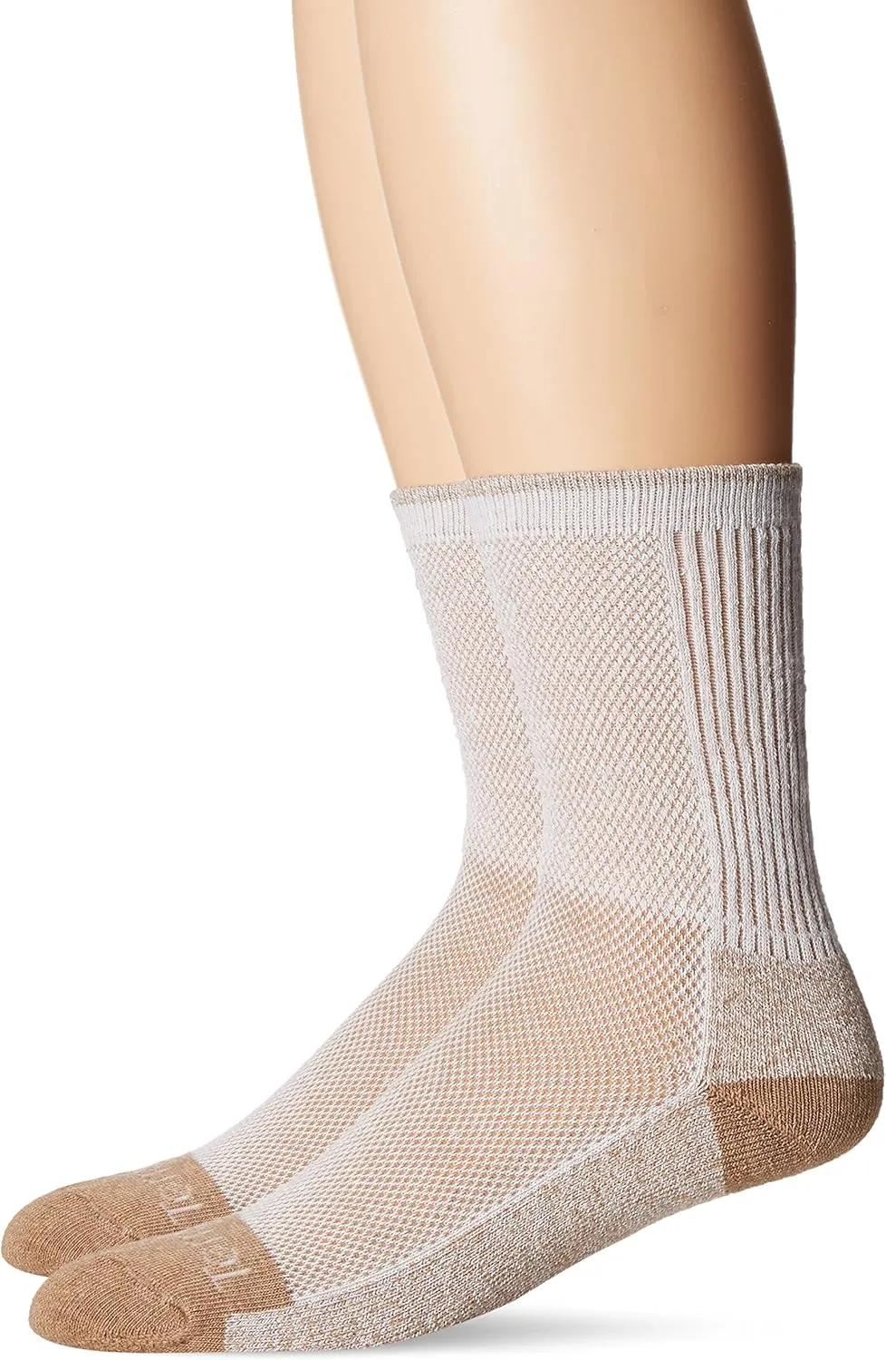 Terramar womens Cool-dry Pro Hiker Crew athletic socks, Khaki, Medium US