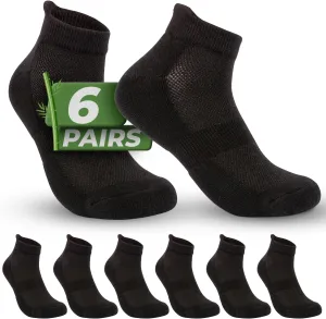 TheGreenSticks Bamboo Rayon - Thick Diabetic Ankle Socks for Women & Men [6 Pairs]
