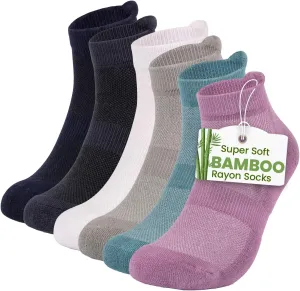 TheGreenSticks Bamboo Rayon Thick Diabetic Ankle Socks for Women & Men - Cushioned, Mesh & Moisture Wicking -Unisex US (7-12)