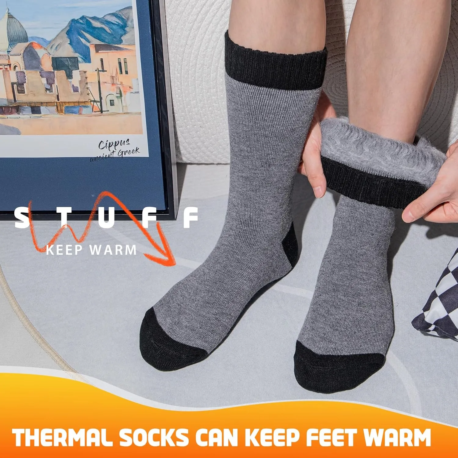 Thermal Socks for Men, Winter Warm Socks Mens for Cold Weather Extreme Temperatures