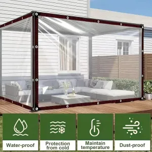 Thicken Transparent Waterproof Tarpaulin Garden Rainproof Clear Poly Tarp Plant Cover Insulation Shed Cloth with Grommets