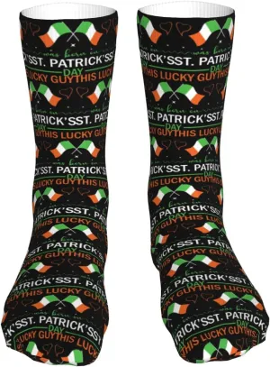 This Is Lucky Guy Was Born On St Patrick'S Day Air Cushioned Running Socks Breathable Round Neck Socks