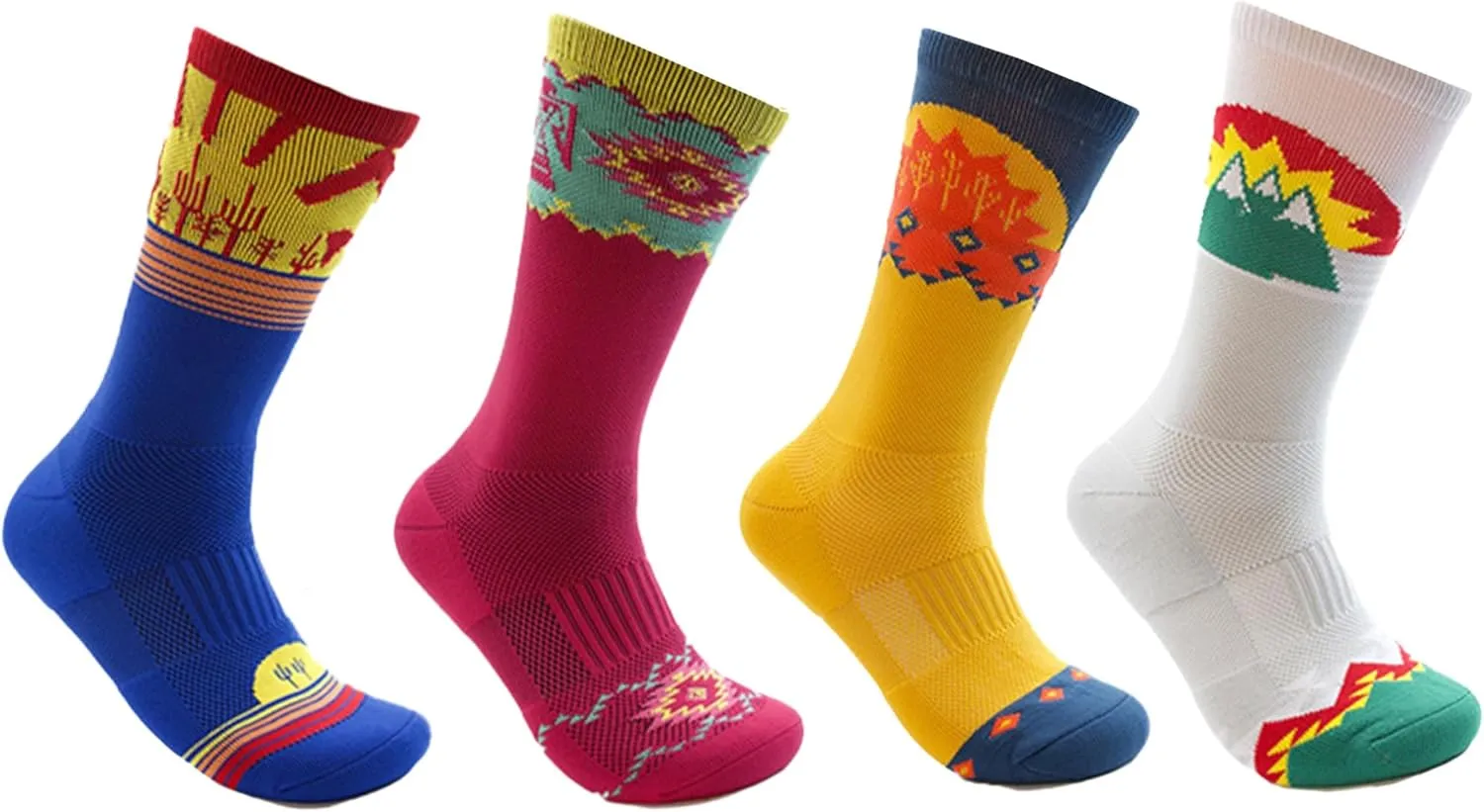 Thunderbird Moisture Wicking Hiking Socks | Pack of 4 - Unisex | Lightweight Socks for Outdoor | Quick Dry