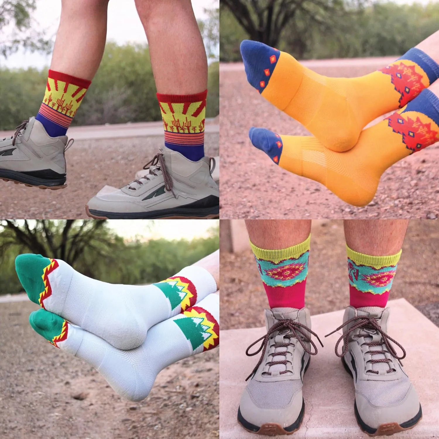 Thunderbird Moisture Wicking Hiking Socks | Pack of 4 - Unisex | Lightweight Socks for Outdoor | Quick Dry
