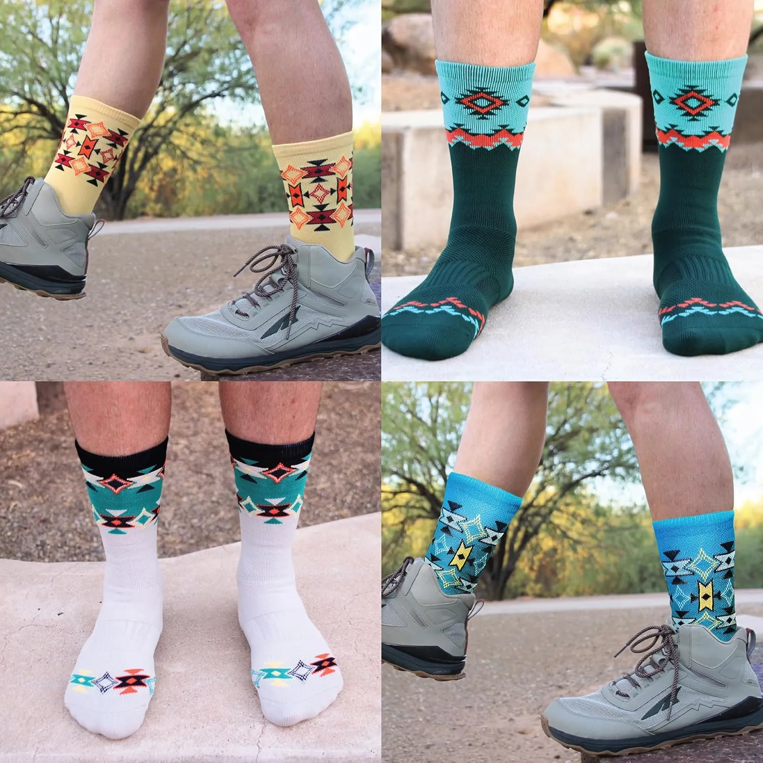Thunderbird Moisture Wicking Hiking Socks | Pack of 4 - Unisex | Lightweight Socks for Outdoor | Quick Dry