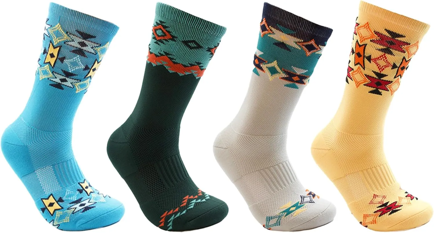 Thunderbird Moisture Wicking Hiking Socks | Pack of 4 - Unisex | Lightweight Socks for Outdoor | Quick Dry