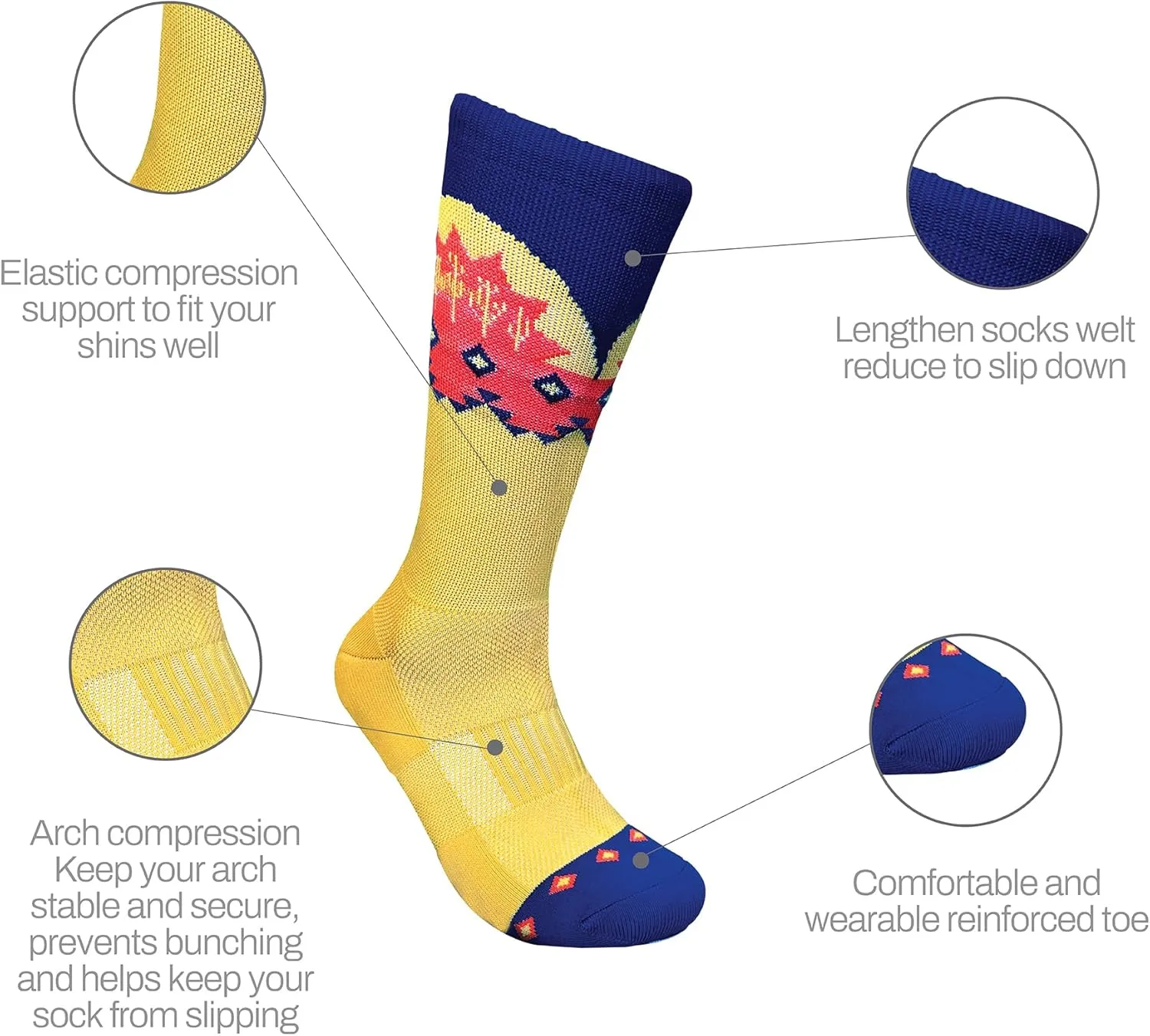 Thunderbird Moisture Wicking Hiking Socks | Pack of 4 - Unisex | Lightweight Socks for Outdoor | Quick Dry
