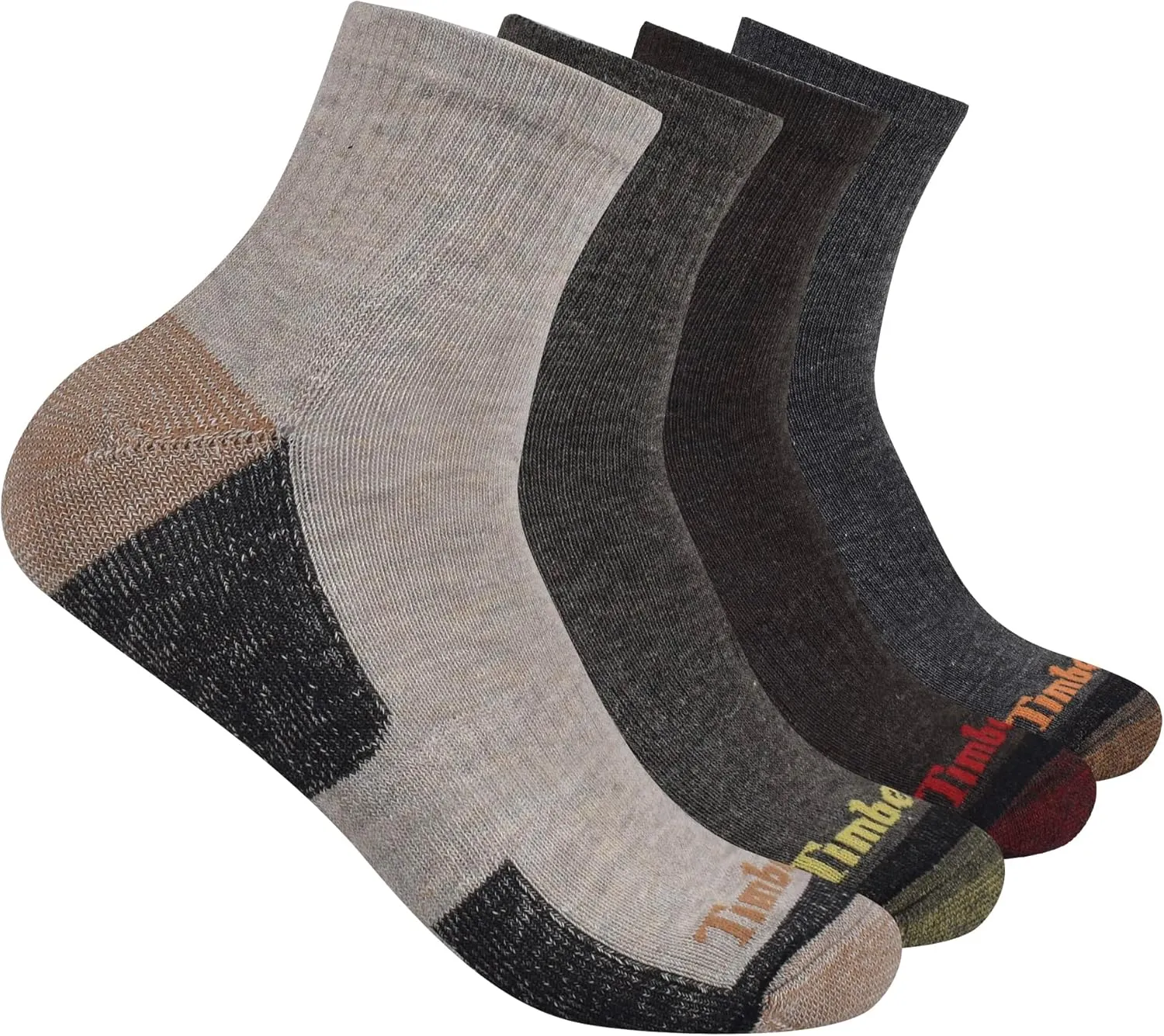 Timberland Men's Half Cushioned Quarter Socks (4 Pairs)