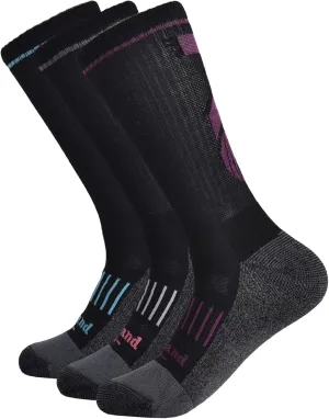 Timberland PRO Women's 3-Pack Rugged Half-Cushioned Crew Socks, Black, One Size