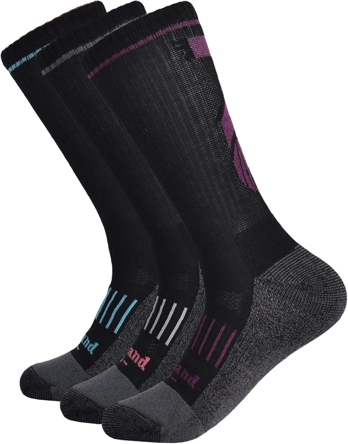Timberland PRO Women's 3-Pack Rugged Half-Cushioned Crew Socks, Black, One Size