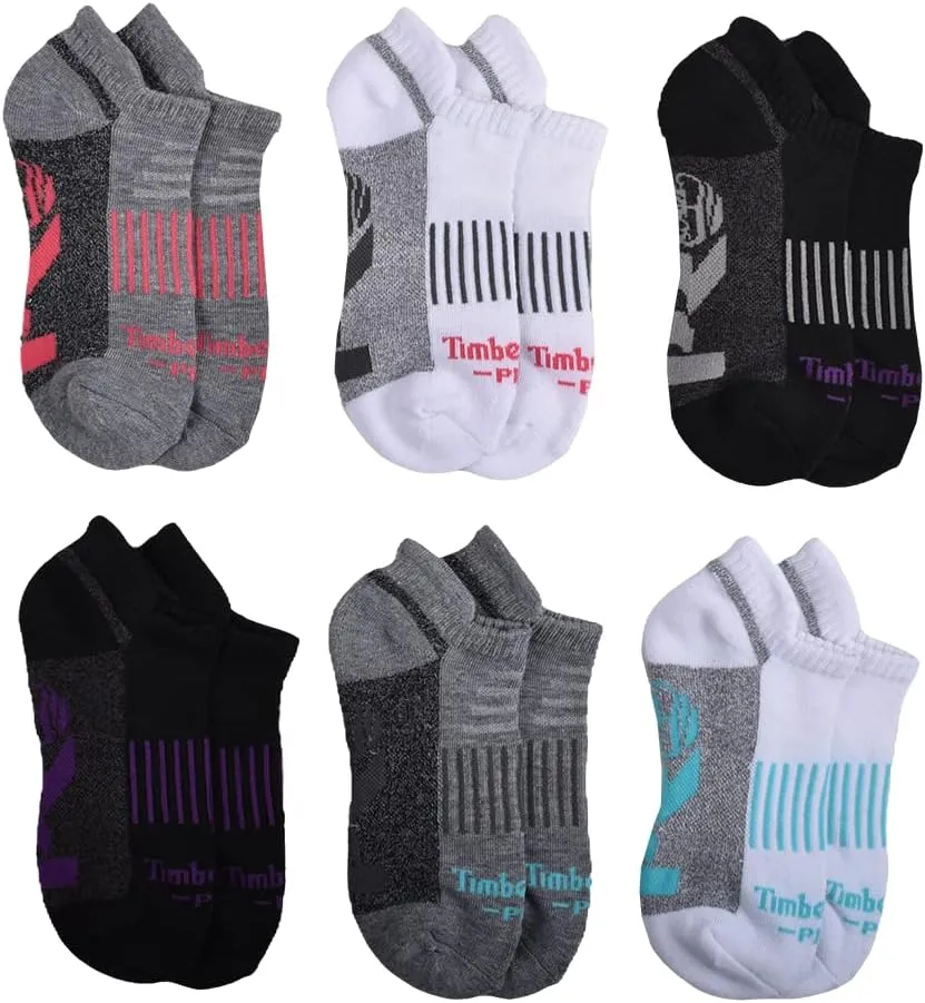 Timberland PRO Women's 6-Pack Half Cushioned No Show Socks