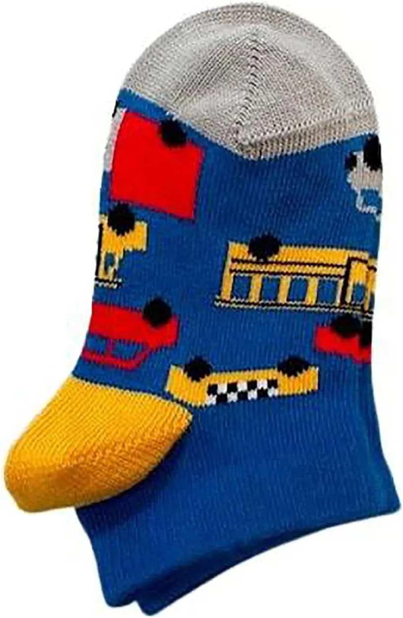 Toddler Ankle Socks - 3 Pair Pack Gift Box in Assorted Themes, Ages 1-4 Years - Soft, Breathable Combed Cotton
