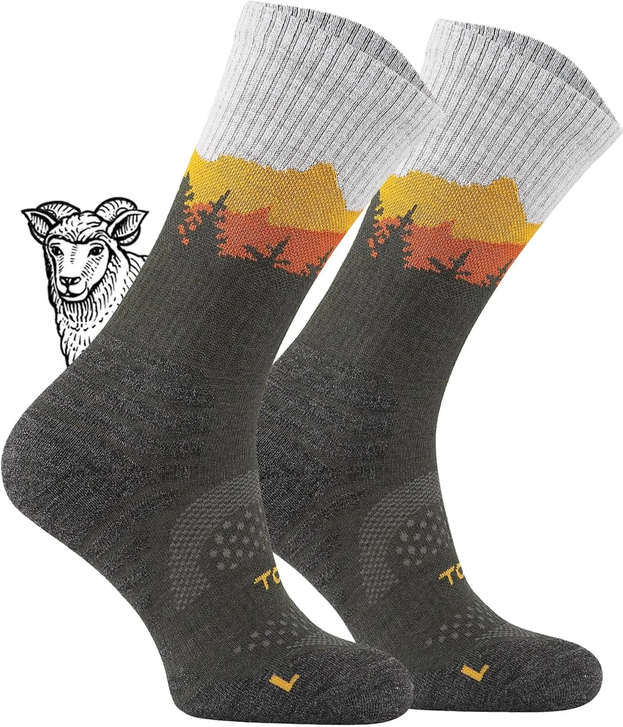 TODO 55% Merino Wool Hiking Socks Men & Women - Breathable, Thermal for all Outdoor Activities