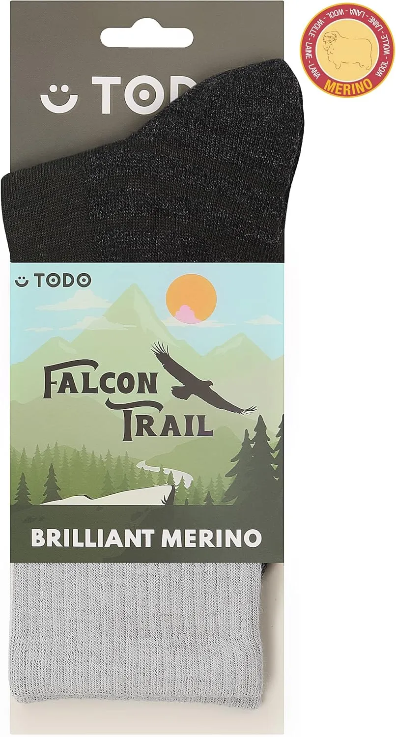 TODO 55% Merino Wool Hiking Socks Men & Women - Breathable, Thermal for all Outdoor Activities