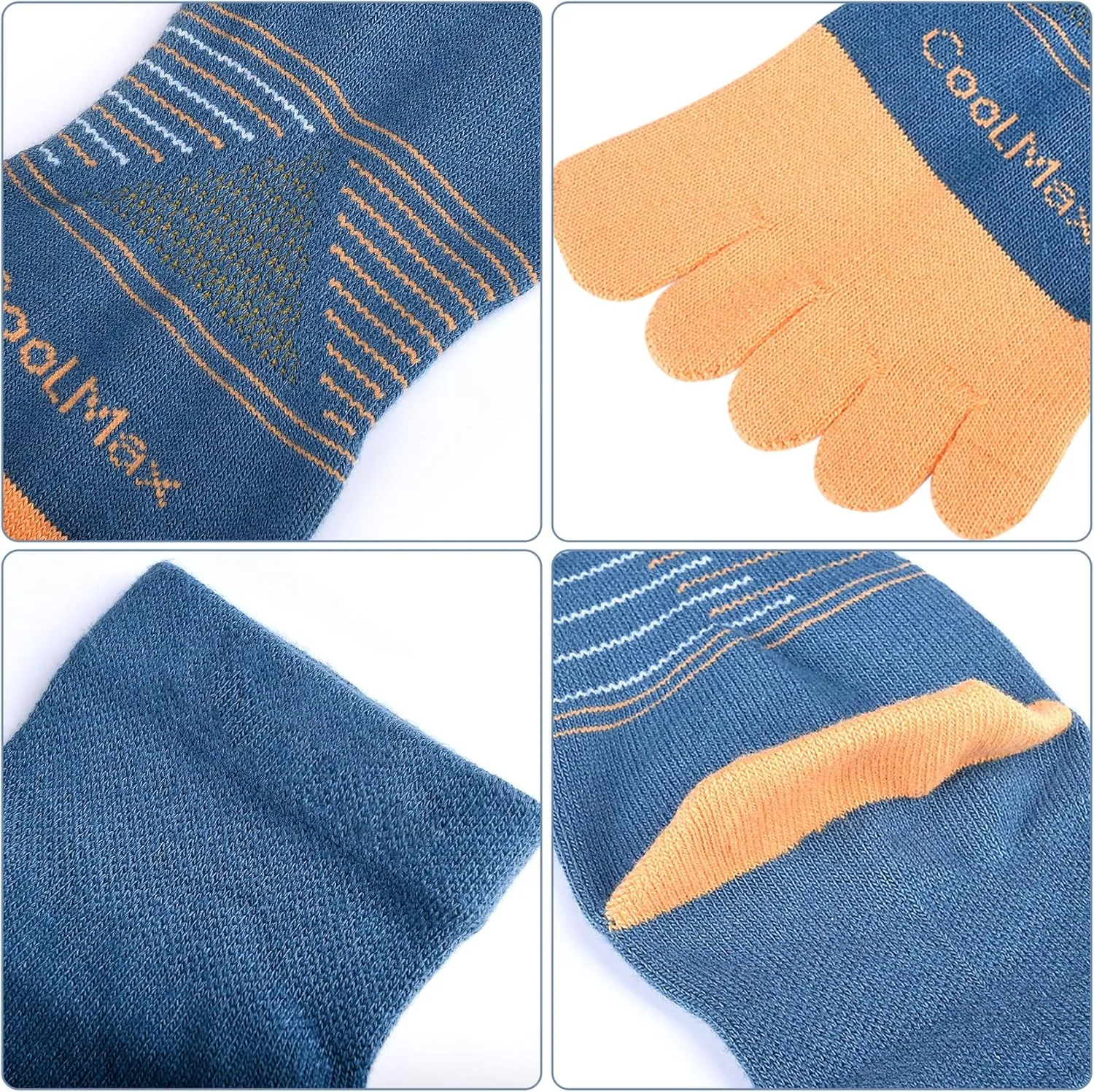 Toe Socks Cool-max Running Socks for Men Women 3 Pairs Athletic Breathable Five Finger Socks