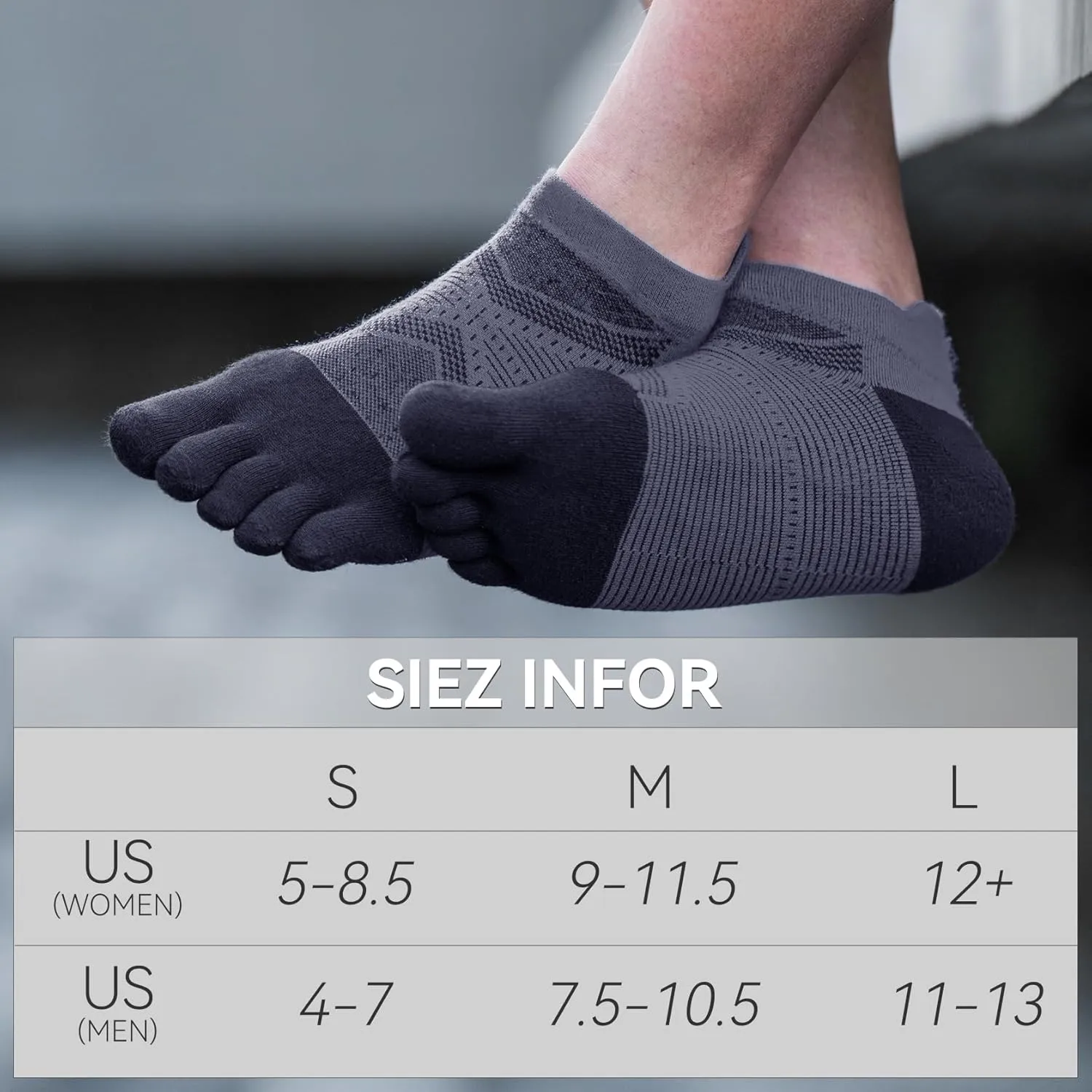 Toe Socks Cool-max Running Socks for Men Women 3 Pairs Athletic Breathable Five Finger Socks