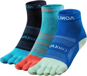 Toe Socks Cool-max Running Socks for Men Women 3 Pairs Athletic Breathable Five Finger Socks