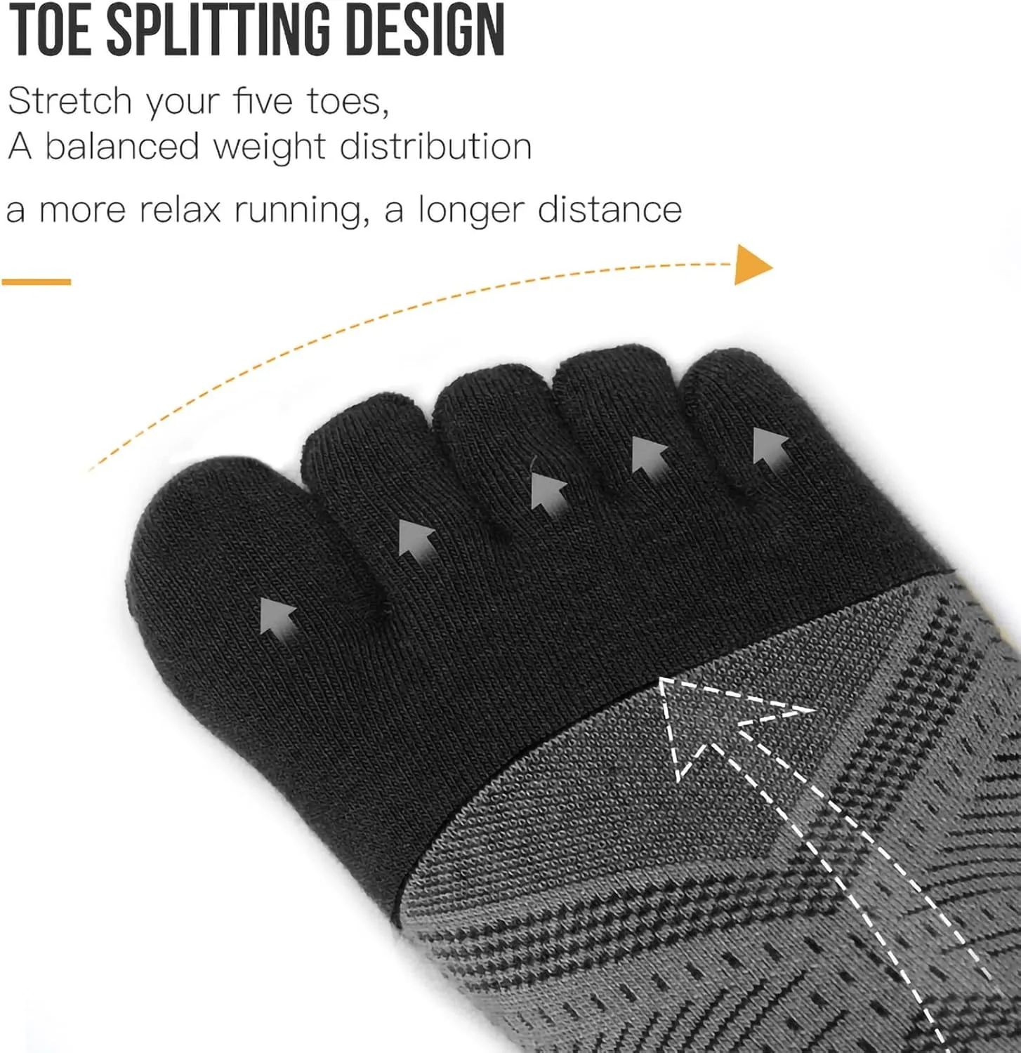 Toe Socks Cool-max Running Socks for Men Women 3 Pairs Athletic Breathable Five Finger Socks