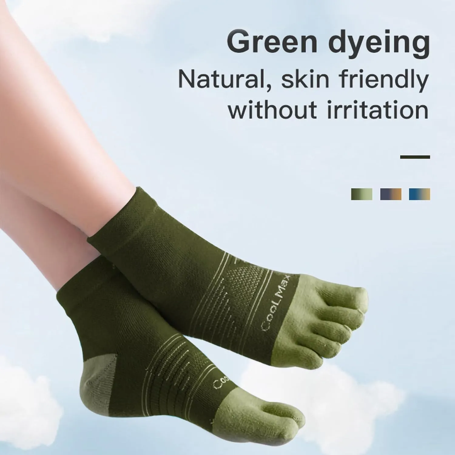 Toe Socks Cool-max Running Socks for Men Women 3 Pairs Athletic Breathable Five Finger Socks