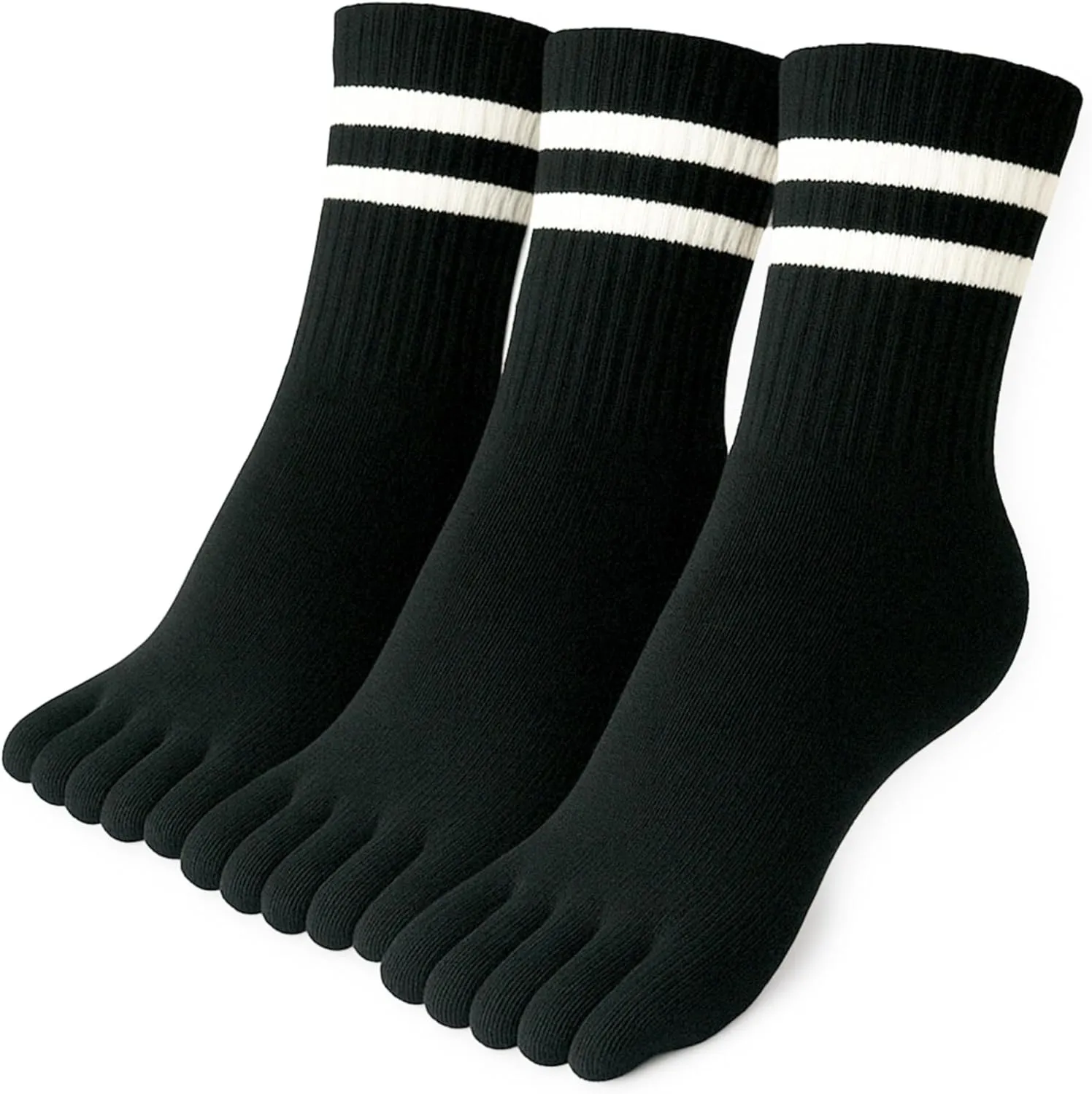 Toe Socks Crew Men and Women Athletic Running Premium Cotton Five Finger Socks Barefoot Socks Quarter