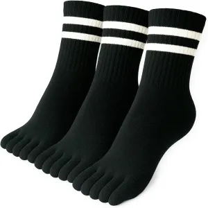 Toe Socks Crew Men and Women Athletic Running Premium Cotton Five Finger Socks Barefoot Socks Quarter