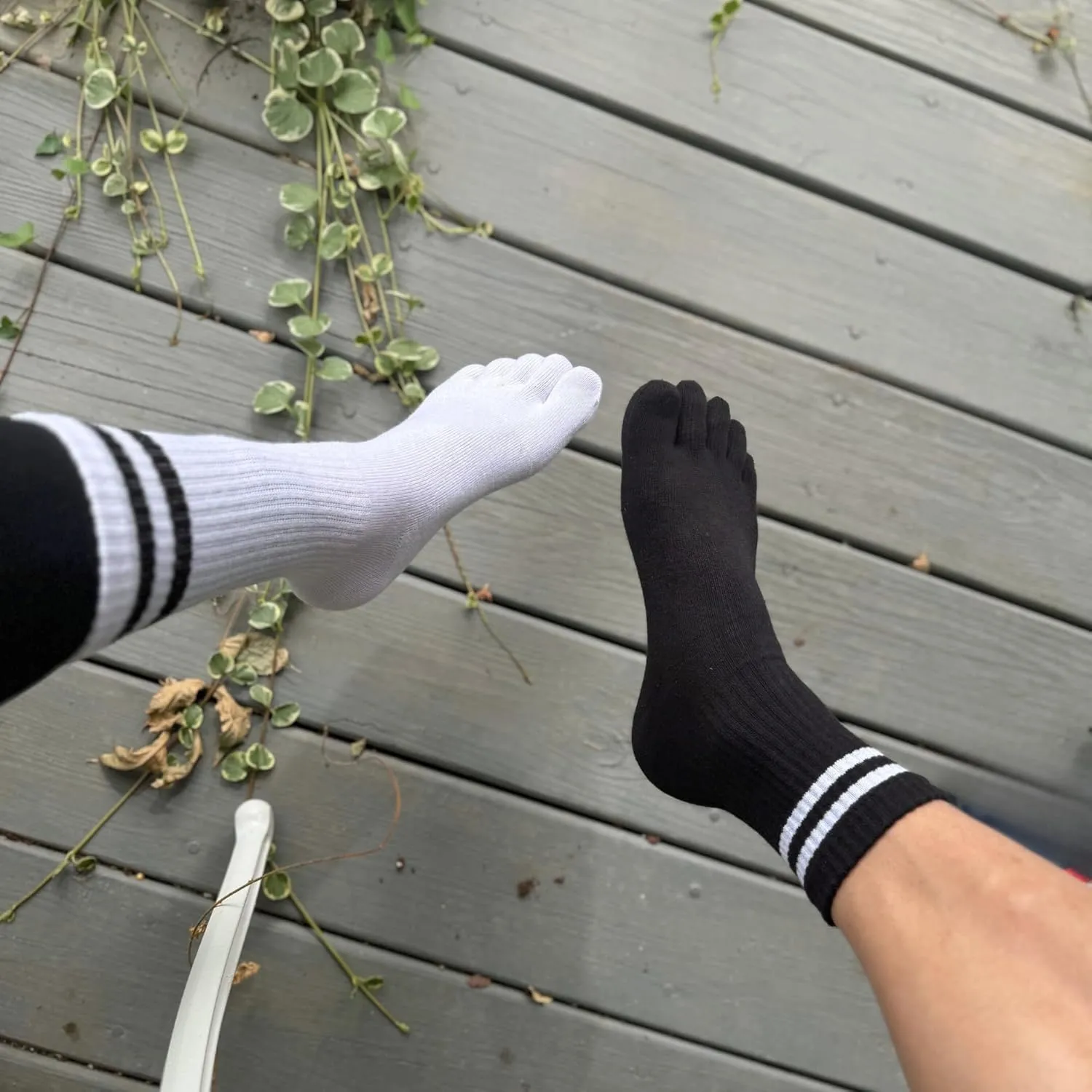 Toe Socks Crew Men and Women Athletic Running Premium Cotton Five Finger Socks Barefoot Socks Quarter