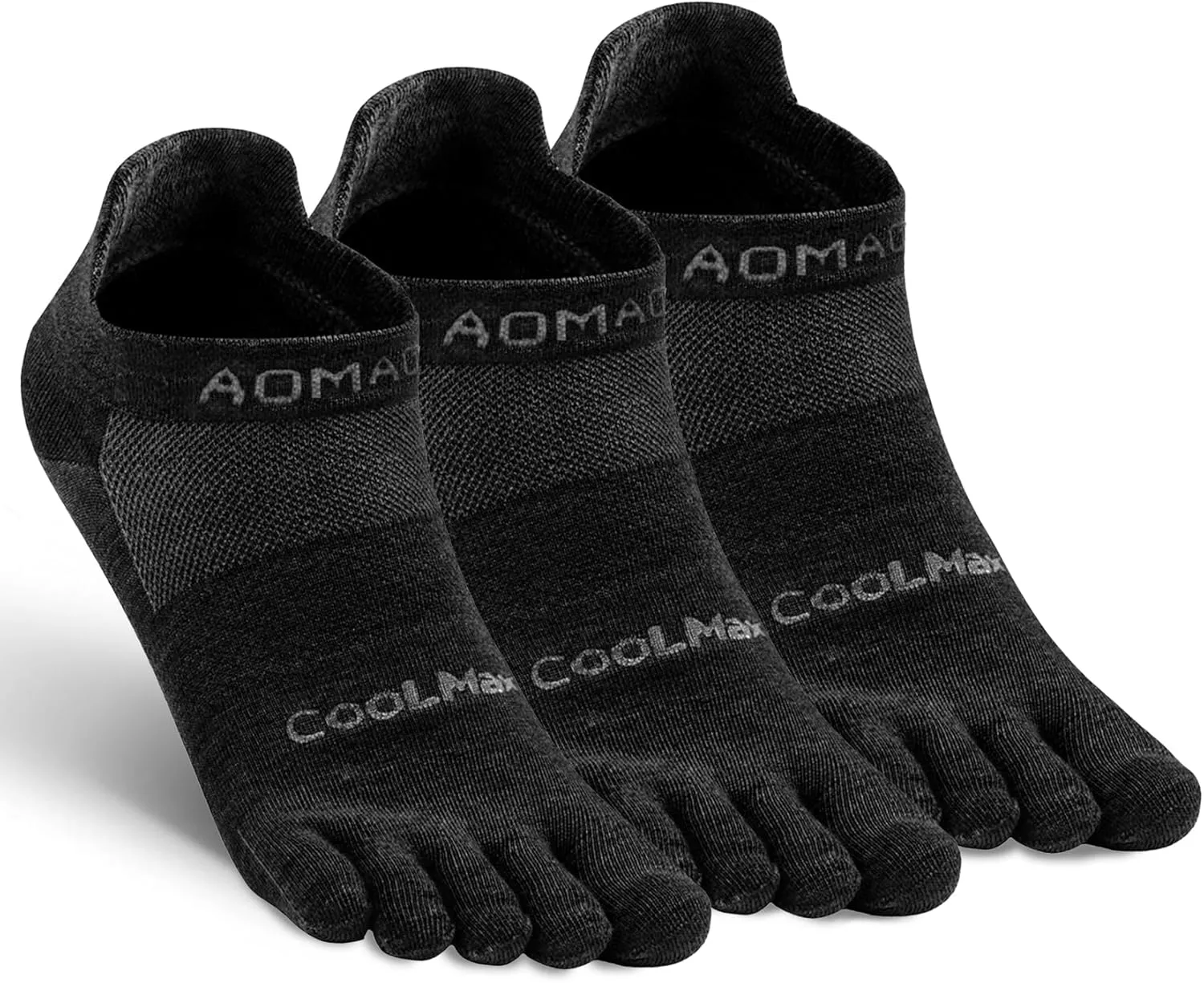 Toe Socks for Men and Women Athletic Running Coolmax Five Finger Ankle/Quarter Socks Breathable Lightweight, 3 Pairs