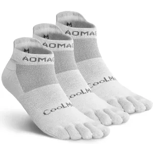 Toe Socks for Men and Women Athletic Running Coolmax Five Finger Ankle/Quarter Socks Breathable Lightweight, 3 Pairs
