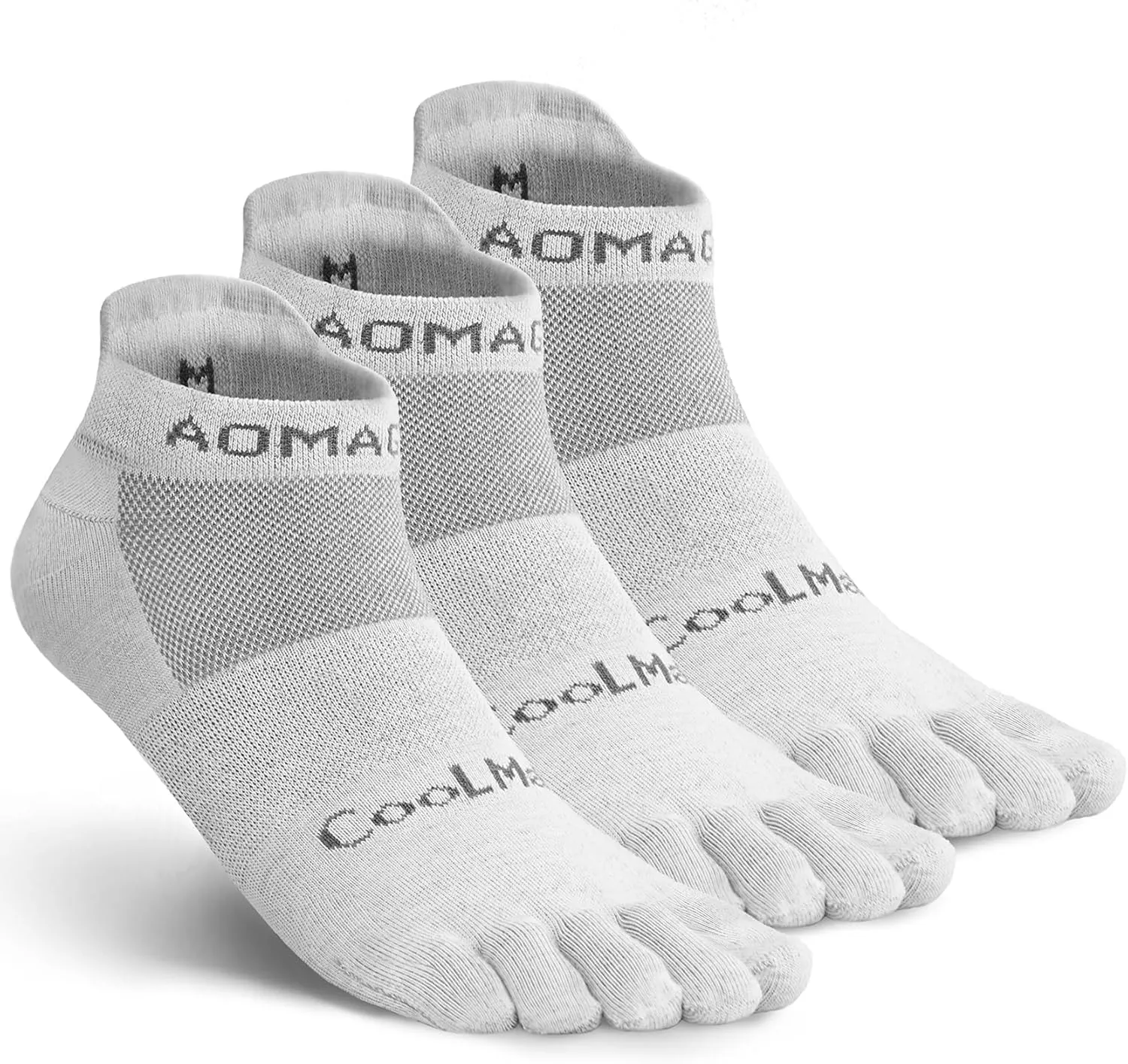 Toe Socks for Men and Women Athletic Running Coolmax Five Finger Ankle/Quarter Socks Breathable Lightweight, 3 Pairs