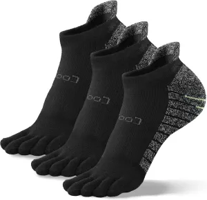 Toe Socks for Men and Women Cushioned Cool-max Running Socks Athletic Ankle Five Finger Socks (3 Pack)