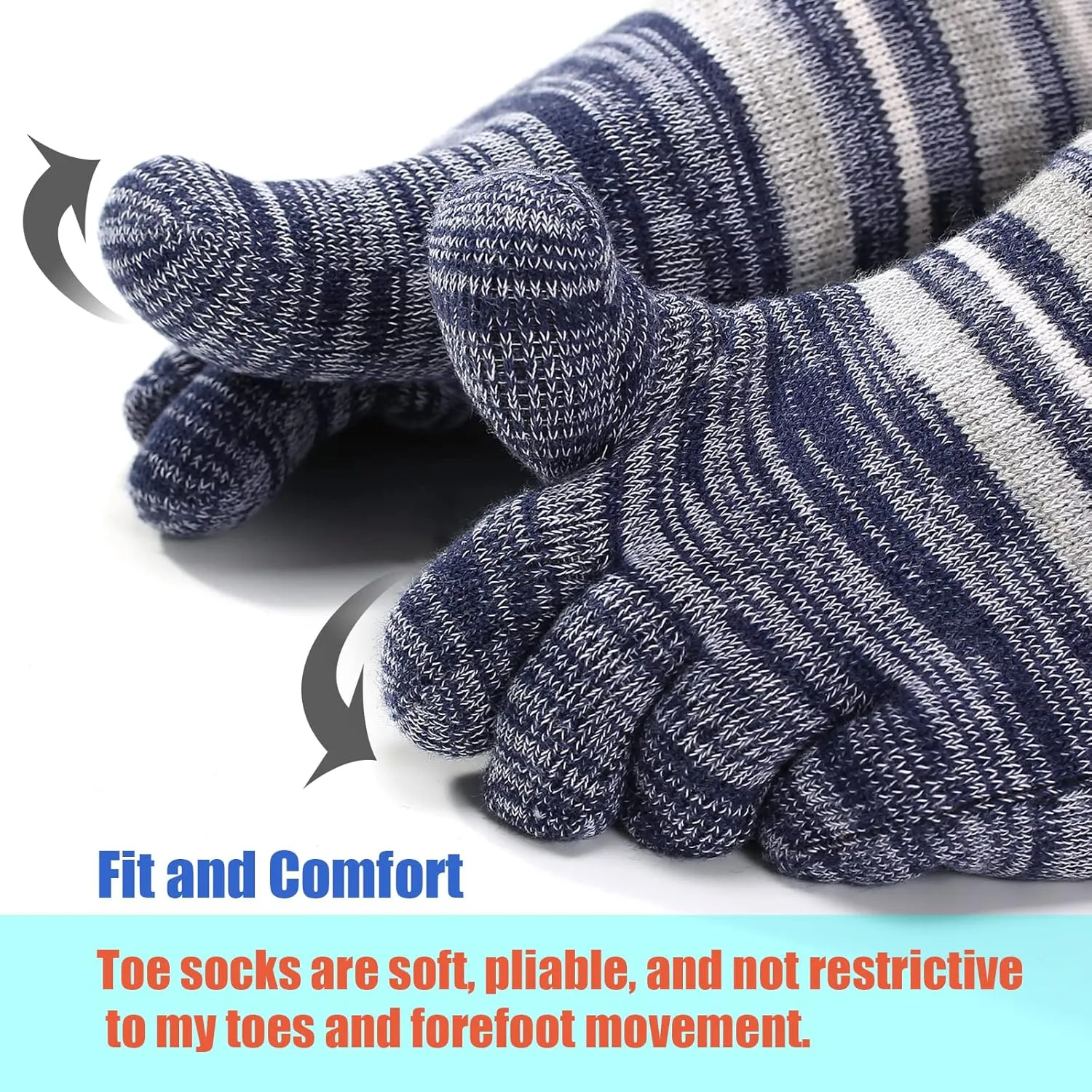 Toe Socks for Men Women 3 Pairs Ankle Running Socks Cotton Breathable Five Finger Socks