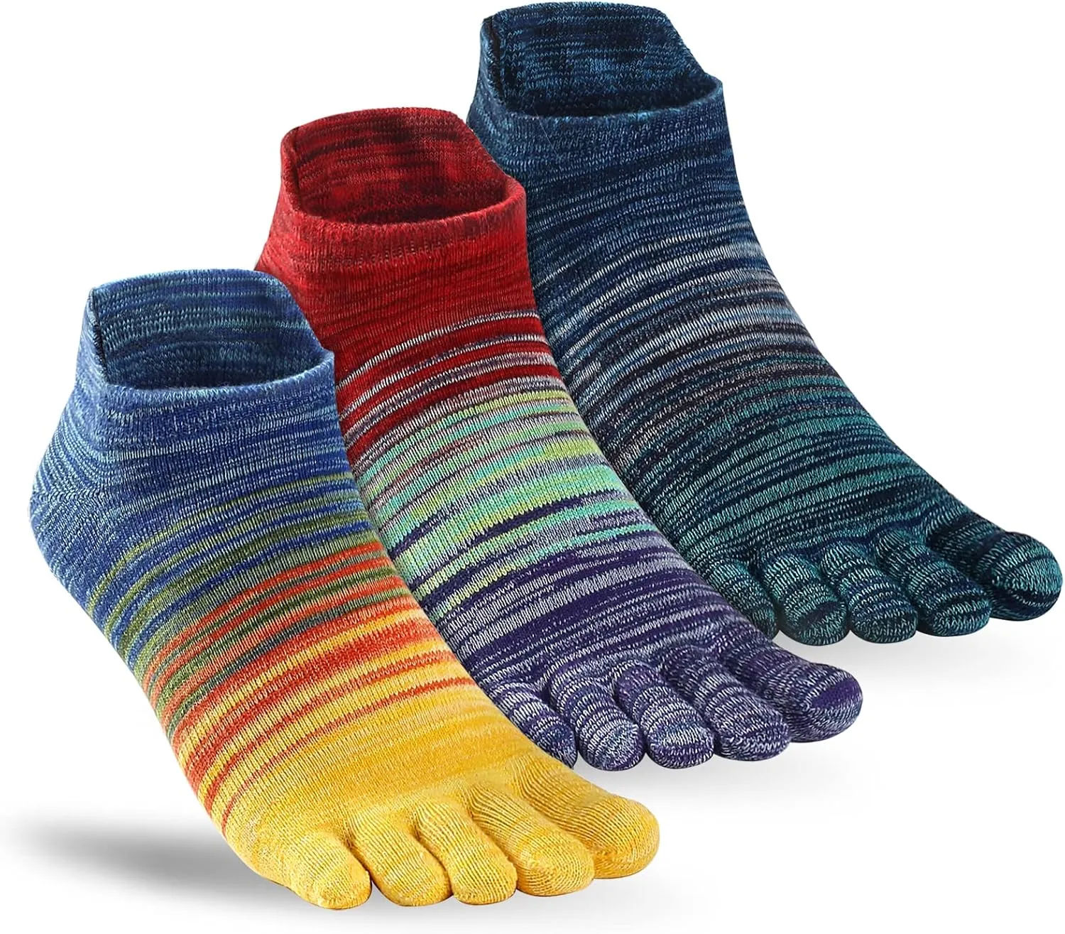 Toe Socks for Men Women 3 Pairs Ankle Running Socks Cotton Breathable Five Finger Socks