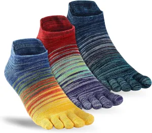 Toe Socks for Men Women 3 Pairs Ankle Running Socks Cotton Breathable Five Finger Socks