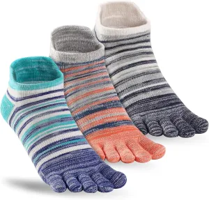 Toe Socks for Men Women 3 Pairs Ankle Running Socks Cotton Breathable Five Finger Socks