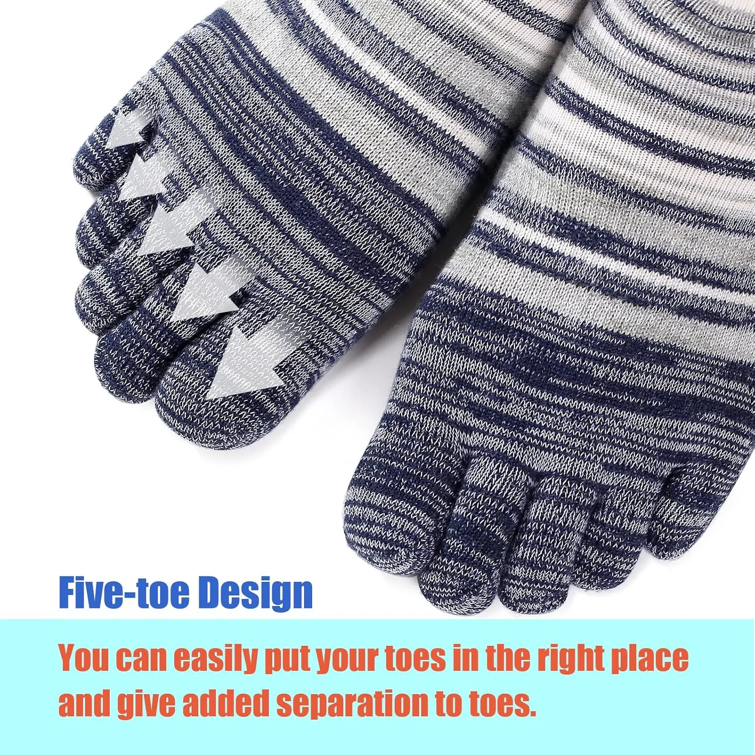 Toe Socks for Men Women 3 Pairs Ankle Running Socks Cotton Breathable Five Finger Socks