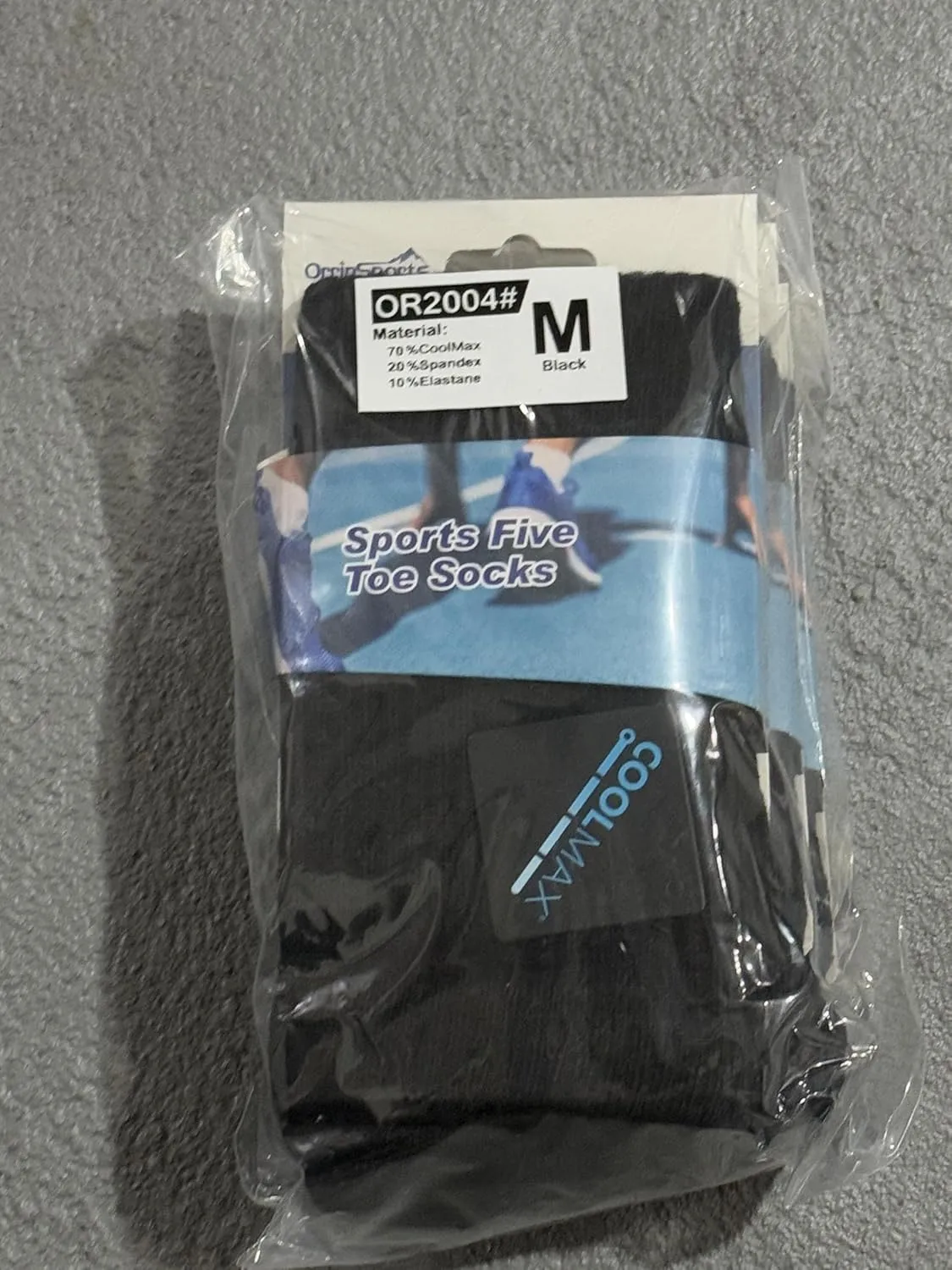 Toe Socks for Men Women Coolmax Crew Socks 3 Pairs Running Socks Athletic Breathable Five Finger Socks
