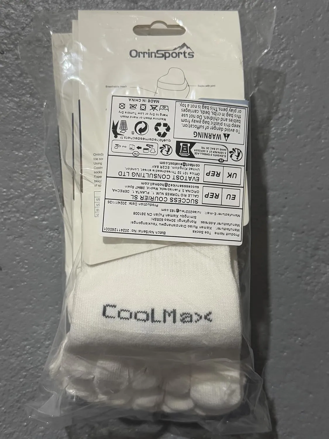 Toe Socks for Men Women Coolmax Crew Socks 3 Pairs Running Socks Athletic Breathable Five Finger Socks
