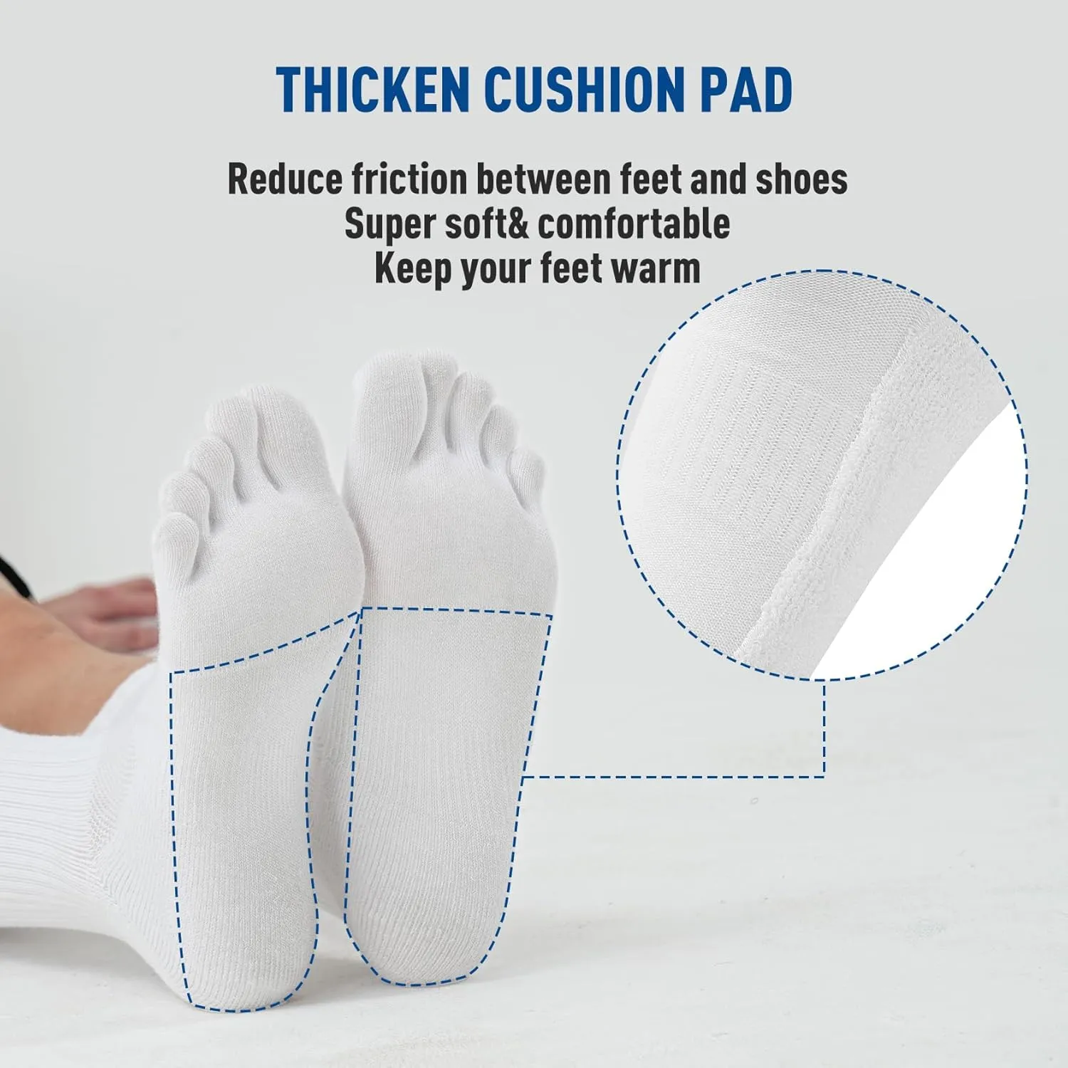 Toe Socks for Men Women Coolmax Crew Socks 3 Pairs Running Socks Athletic Breathable Five Finger Socks