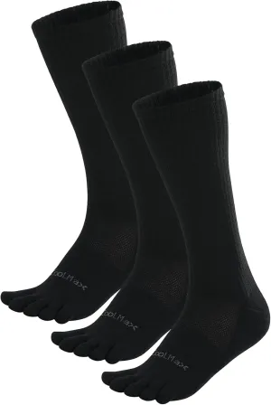 Toe Socks for Men Women Coolmax Crew Socks 3 Pairs Running Socks Athletic Breathable Five Finger Socks