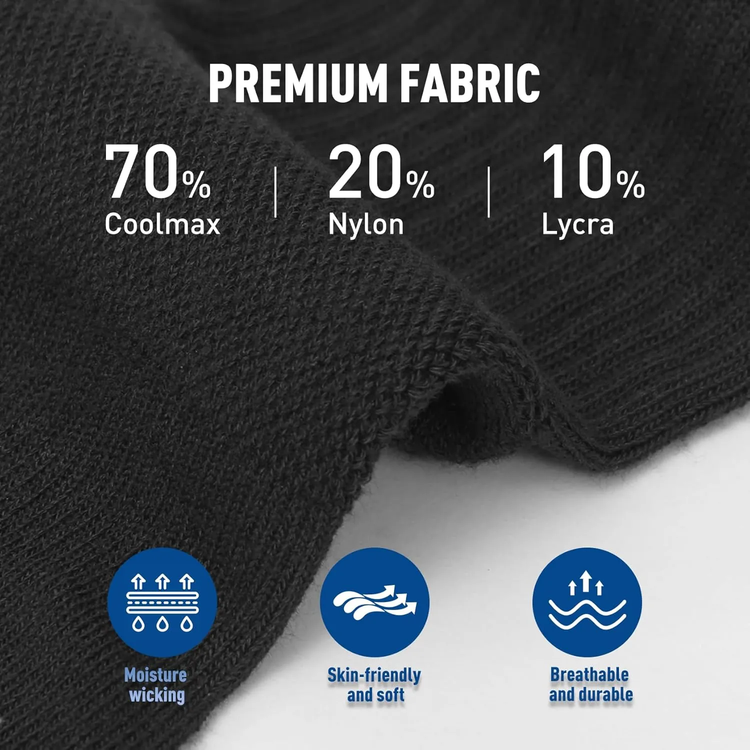 Toe Socks for Men Women Coolmax Crew Socks 3 Pairs Running Socks Athletic Breathable Five Finger Socks