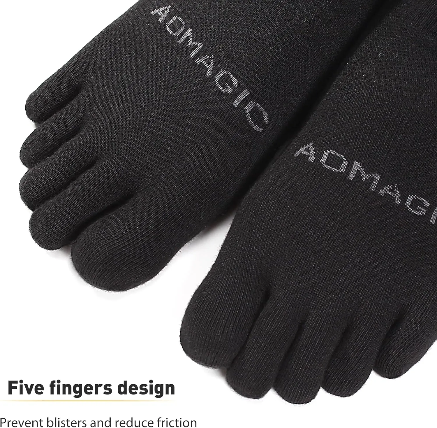 Toe Socks Liner Crew Socks for Men Women Cool-max Running Socks 3 Pairs Five Finger Socks