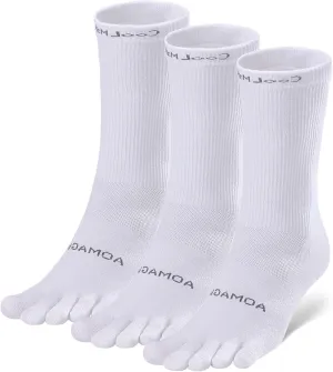 Toe Socks Liner Crew Socks for Men Women Cool-max Running Socks 3 Pairs Five Finger Socks