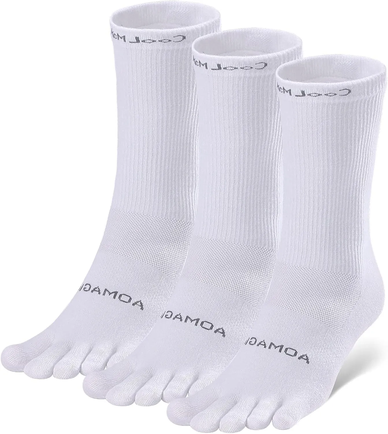 Toe Socks Liner Crew Socks for Men Women Cool-max Running Socks 3 Pairs Five Finger Socks