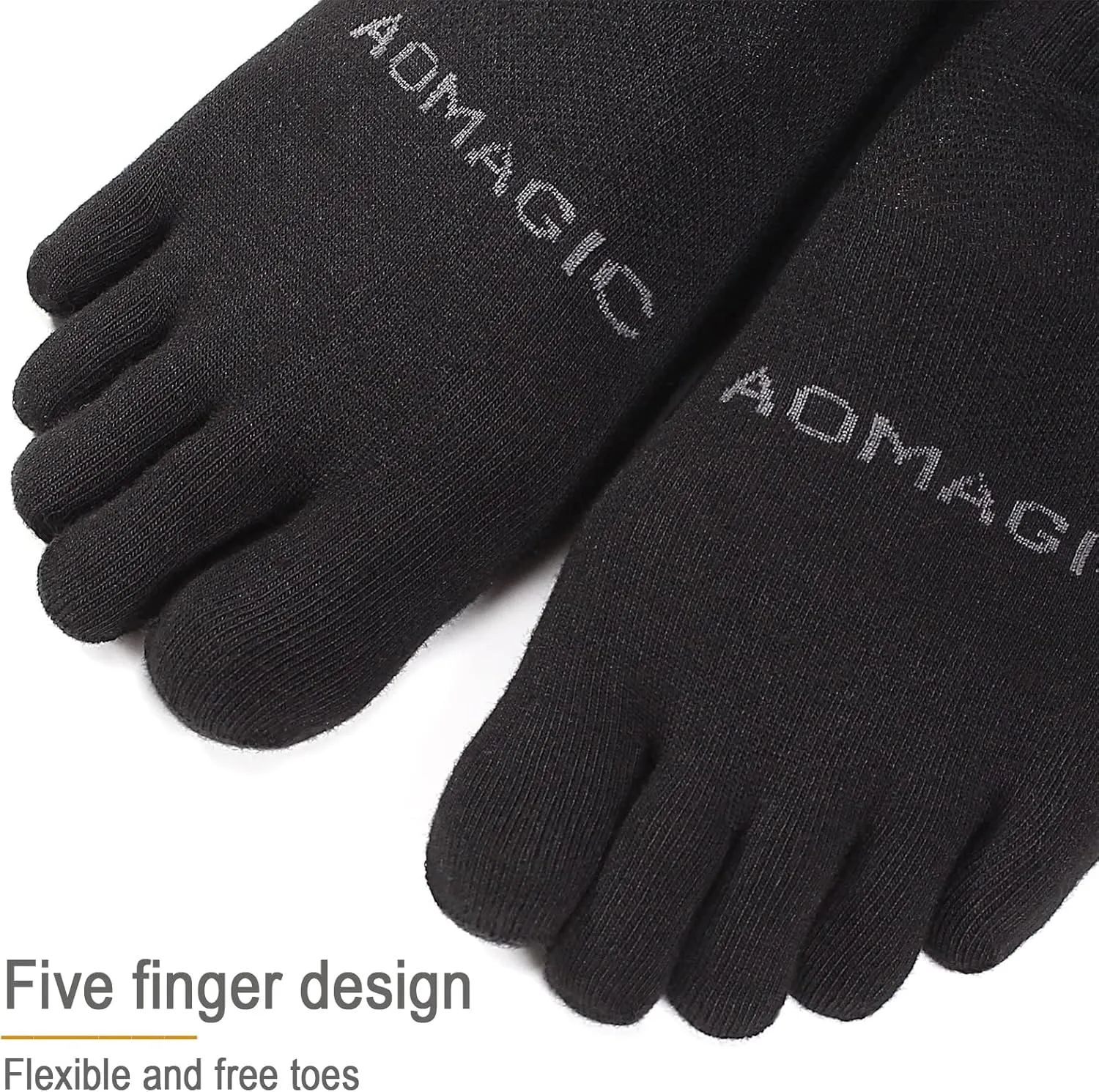 Toe Socks Men Women Athletic Running Coolmax Five Finger Crew Socks Comfortable Breathable Lightweight 3-Pairs