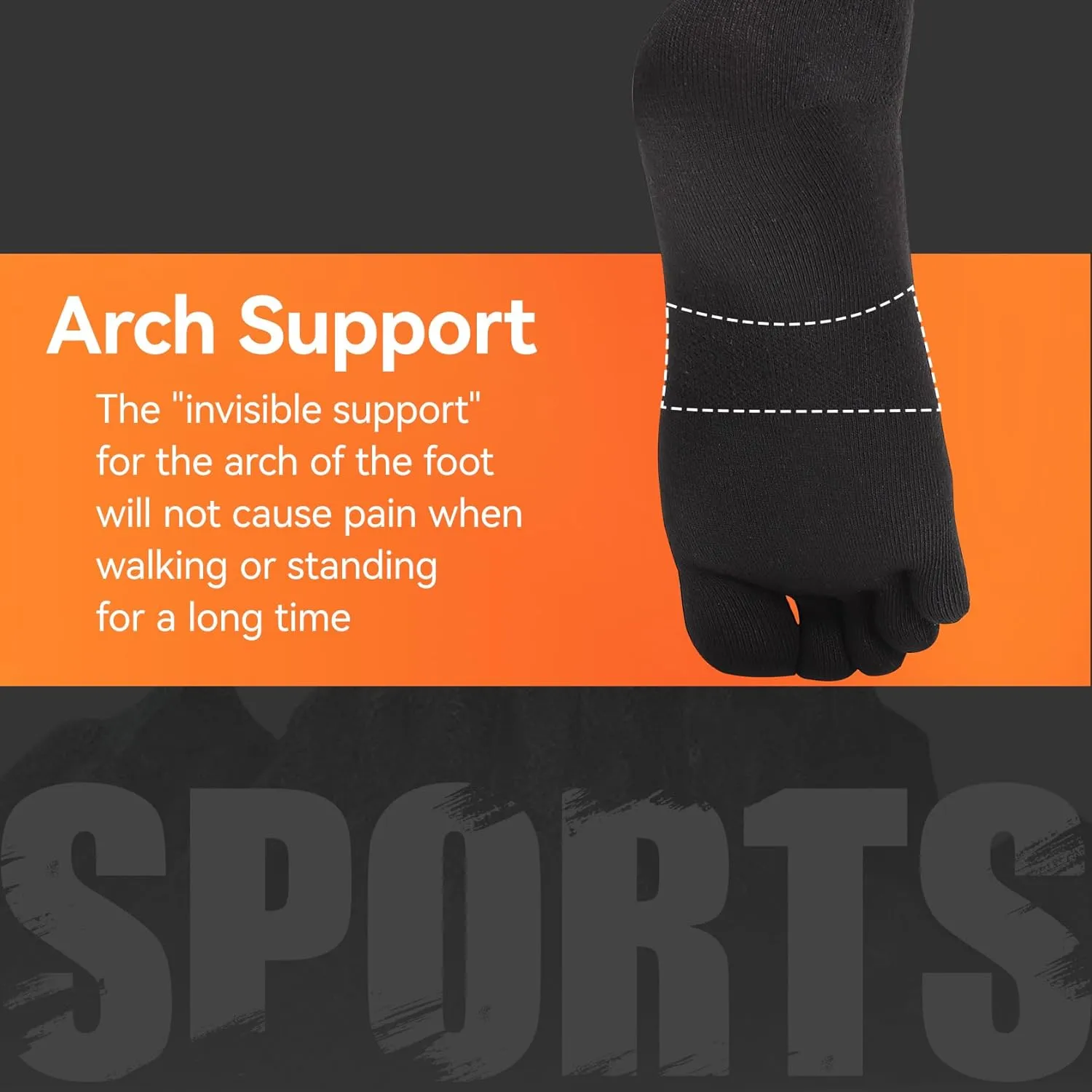 Toe Socks Men Women Athletic Running Coolmax Five Finger Crew Socks Comfortable Breathable Lightweight 3-Pairs