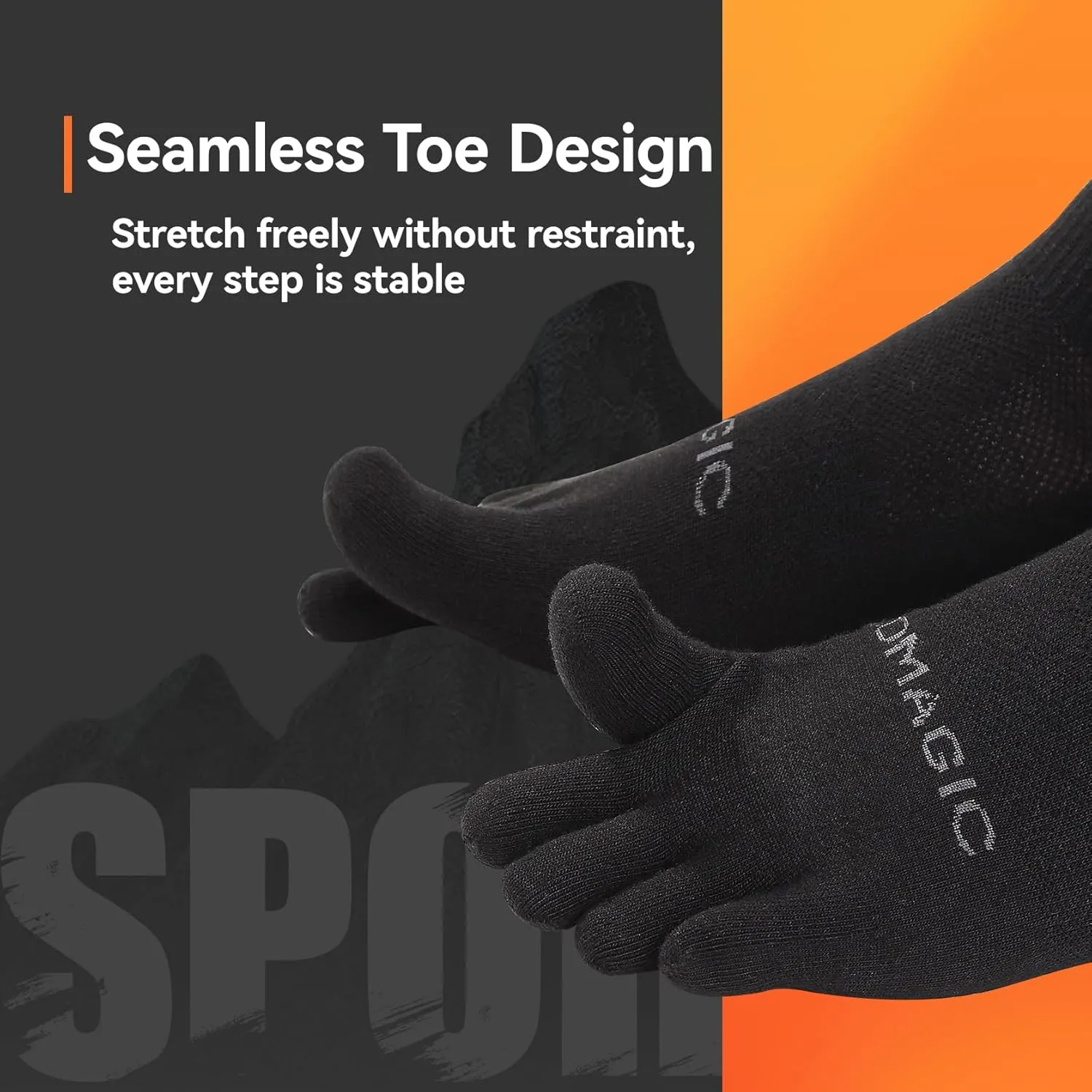 Toe Socks Men Women Athletic Running Coolmax Five Finger Crew Socks Comfortable Breathable Lightweight 3-Pairs