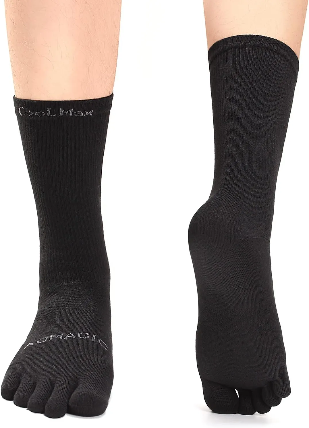 Toe Socks Men Women Athletic Running Coolmax Five Finger Crew Socks Comfortable Breathable Lightweight 3-Pairs