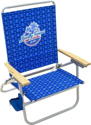Tommy Bahama 4-Position Easy in-Easy Out Folding Beach Chair, Blue